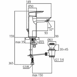 Ideal Standard Ceramix Waschtischarmatur Mit Ablaufgarnitur 6