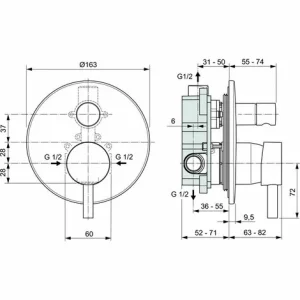 UP-Einhand-Wannenbatterie Mit Ideal Standard Ceraline-Umstellung 6